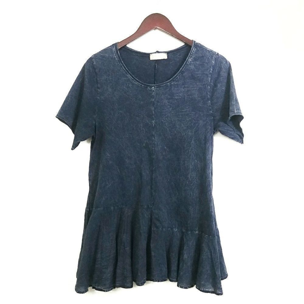 Altar'd State Distressed Boho Ruffle Top Medium